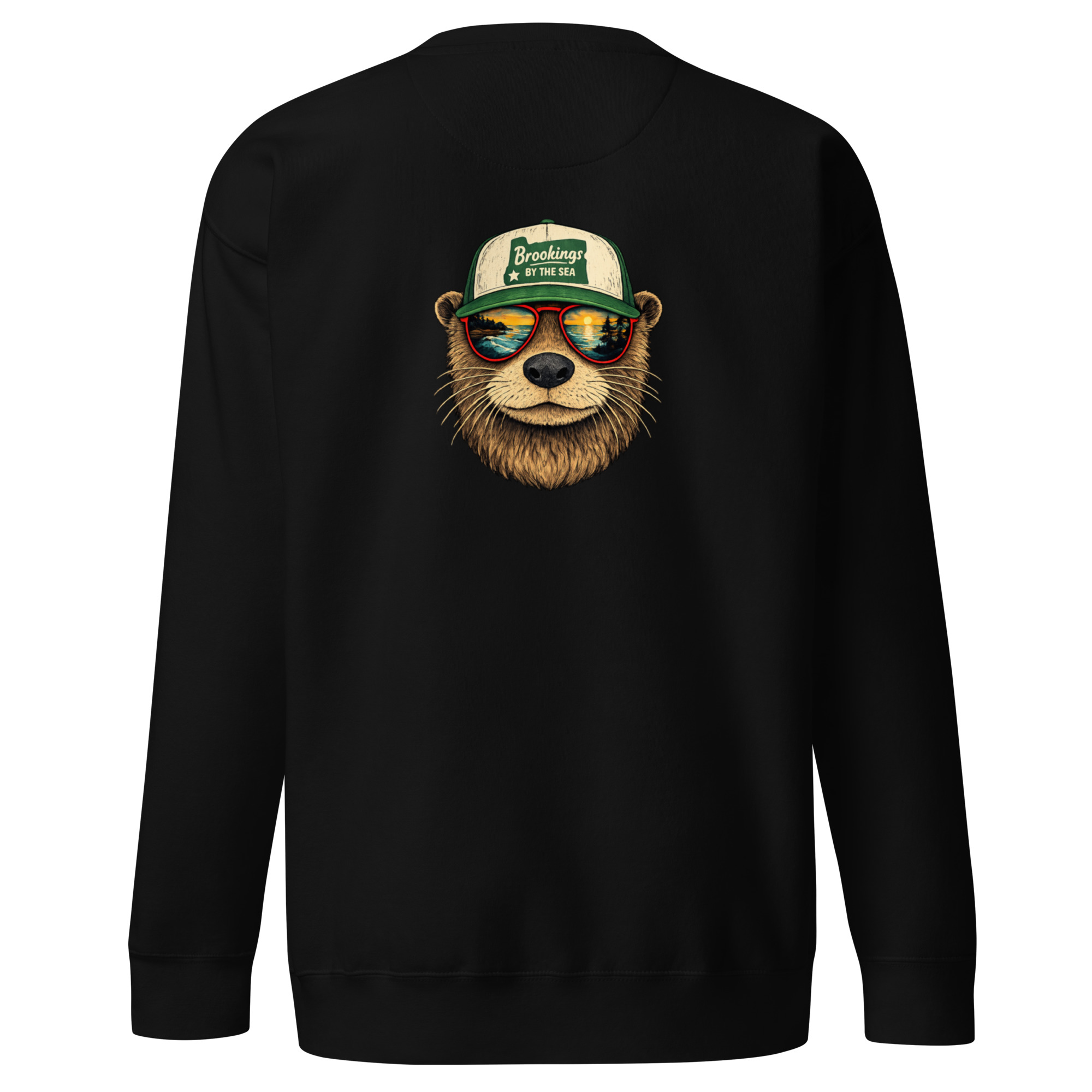 Brookings Otter Unisex Premium Sweatshirt with Front and Back Graphic - Image 2