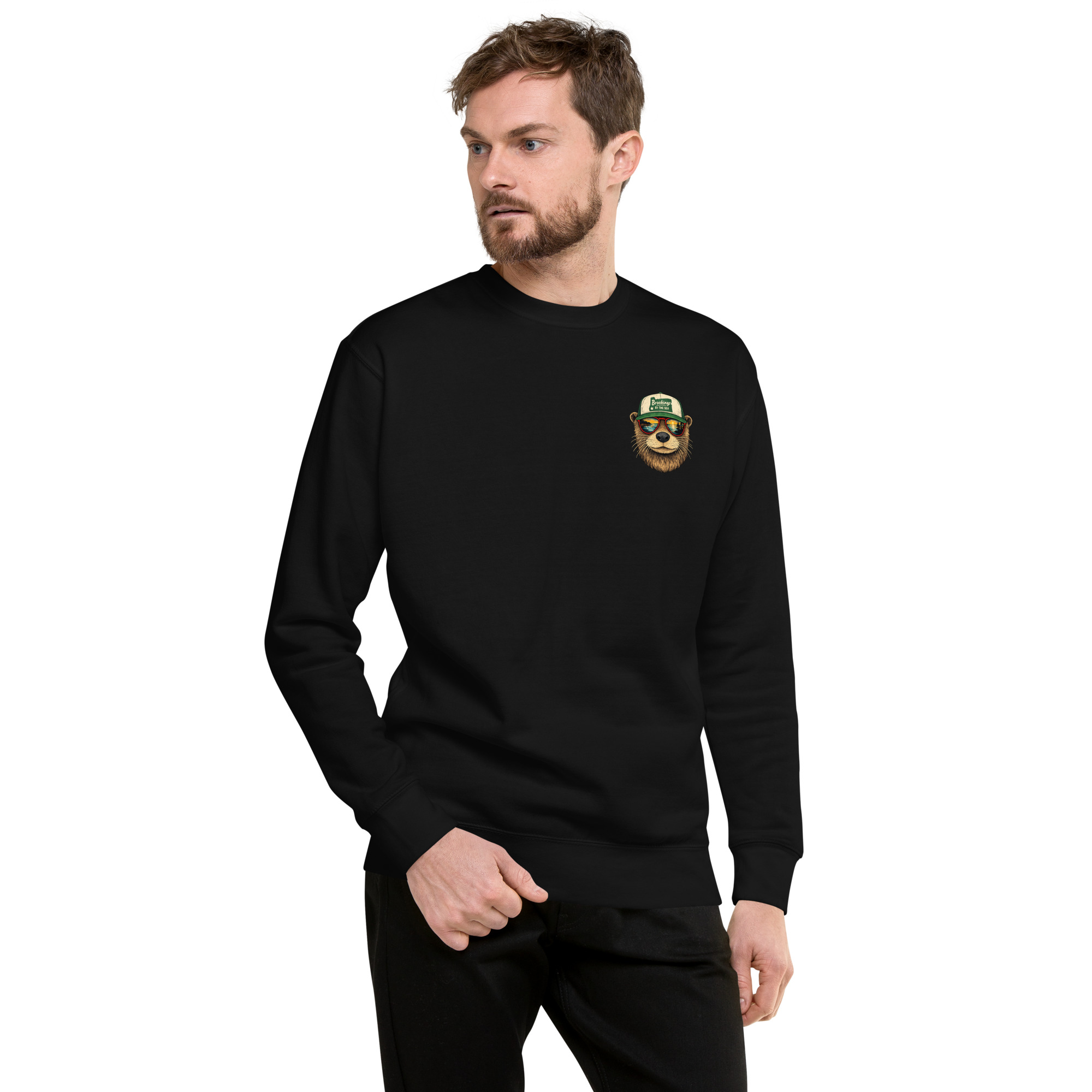 Brookings Otter Unisex Premium Sweatshirt with Front and Back Graphic - Image 4